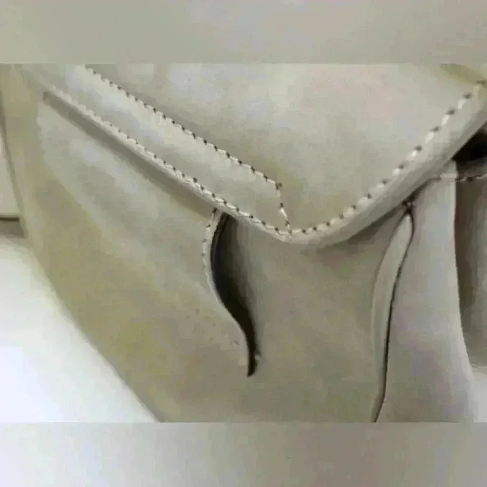 Authentic Salvatore Ferragamo Gancini Beige Suede Crossbody Bag w/COA - Picture 9 of 16